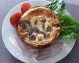 A picture of step 2 of Sig's Mushroom and Ham Quiche.
