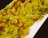 A picture of step 4 of Mattar Pulao.