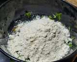 A picture of step 3 of Amaranth leaves paddu.