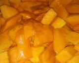 A picture of step 2 of Aamras and double layered Rotli.