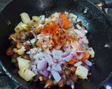 A picture of step 2 of Sprouted Black Chana Chaat.