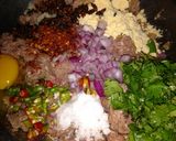 A picture of step 2 of Beef chapli kabab.