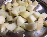 A picture of step 1 of Dahi Vale Aloo.