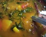 A picture of step 1 of Malabar Spinach curry.