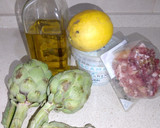 Foto del paso 1 de la receta: Corazón de alcachofas salteado con jamón