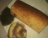 A picture of step 7 of Nutella log cake.