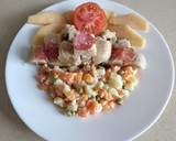 Foto del paso 5 de la receta: Ensaladilla con mini corona de arroz de tallos