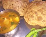 A picture of step 15 of Aloo poori.