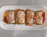 Foto del paso 7 de la receta: Rollitos de berenjena de puré de patata, gorgonzola y pesto