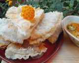 Hình bước làm 3 của món Bánh tráng phơi sương quết chả cá chiên giòn