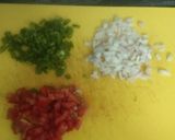 A picture of step 3 of Macaroani pulao with leftover boiled rice.
