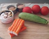 Foto del paso 1 de la receta Ensalada de calabacín con frutos del mar