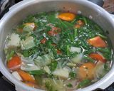 A picture of step 4 of Chamthong (Manipuri Seasonal Vegetable Stew).
