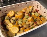 Une image de l'étape 7 de Duo de courgettes aux tomates, poivron, algues et piments verts.