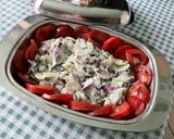 Une image de l'étape 14 de Salade de concombre et tomate à l’oignon rouge, yaourt et menthe.