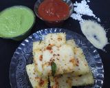 A picture of step 5 of Farali dhokla.