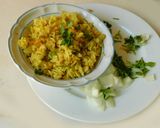 A picture of step 6 of Masoor dal lima beans rice.