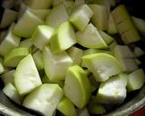 A picture of step 2 of Lauki Sabzi.