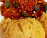 A picture of step 4 of Moimoi (Alale) and Sauce.