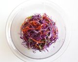 A picture of step 3 of Purple Coleslaw with Red Cabbage and Red Onion.