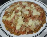 Foto del paso 6 de la receta: "Pizza"🍕de plátano🍌🥓🍗pintón🍕🧀🍅sin horno