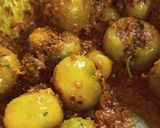 A picture of step 2 of Gunda nu shak (Stuffed Gumberry curry).
