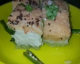 A picture of step 10 of Tricolour dhoklas.