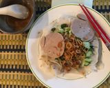 A picture of step 4 of Bánh cuốn with Pork Filling.