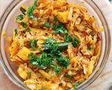 A picture of step 4 of Cabbage and Potato Subji.