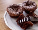 A picture of step 9 of Mini Rich Chocolate Cakes | use 12 cup muffin pan.