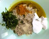 A picture of step 1 of Lau Patay Kacha Kolar Paturi (Raw Banana steam cooked in Bottle Gourd Leaves - Bong style).