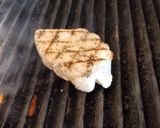 A picture of step 1 of Grilled Fish with Awadhi Creamy Potato, Veggie Rosti & Greens.