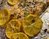 Oven baked salmon, sweet potatoes and broccoli রেসিপির ধাপ 3 ছবি