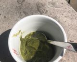 A picture of step 3 of Pesto/ Cream of Leek Leaves.