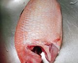 Hình bước làm 1 của món Cá điêu hồng hấp cải thìa