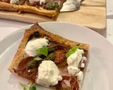 A picture of step 4 of Roasted Tomato Tart with Ricotta and Pesto.