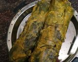 A picture of step 4 of Arbi Patra(Aloo Wadi).