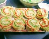 A picture of step 29 of Pinwheel sandwiches with vegetable soup.