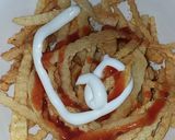 A picture of step 2 of Cheesy fries.