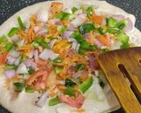 A picture of step 4 of Uttapam with beetroot Dip.