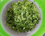 A picture of step 2 of Kalmi saag (Water Spinach).