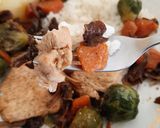 Une image de l'étape 7 de Escalope de dinde à la moutarde et légumes.