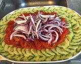 Une image de l'étape 8 de Salade composée au concombre,tomates,oignon rouge,feta et citron confit.