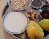 A picture of step 1 of No oil No boil Mango Oats Smoothie bowl.