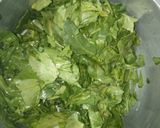 A picture of step 1 of Palak paneer.