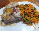Foto del paso 9 de la receta: Marucha en ciruelas cebolla gratinada, zanahoria ciruela y apio