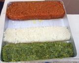 A picture of step 6 of Tricolour barfi.