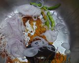 A picture of step 1 of Drumstick Leaves Kadhi Pakoras.