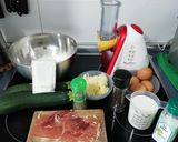 Foto del paso 1 de la receta Gofres de calabacín, jamón y queso