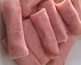 Foto del paso 2 de la receta: Bastones de pollo rellenos con jamón y queso con semillas de lino